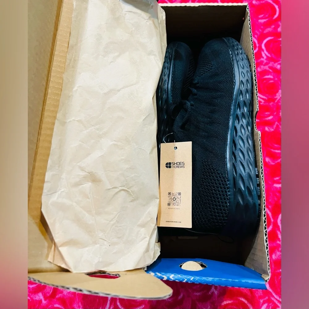 ❤️Shoes ForCrews EverlightWomen's Slip Resistant Work Shoes, Black Knit Sneakers - Picture 8 of 16